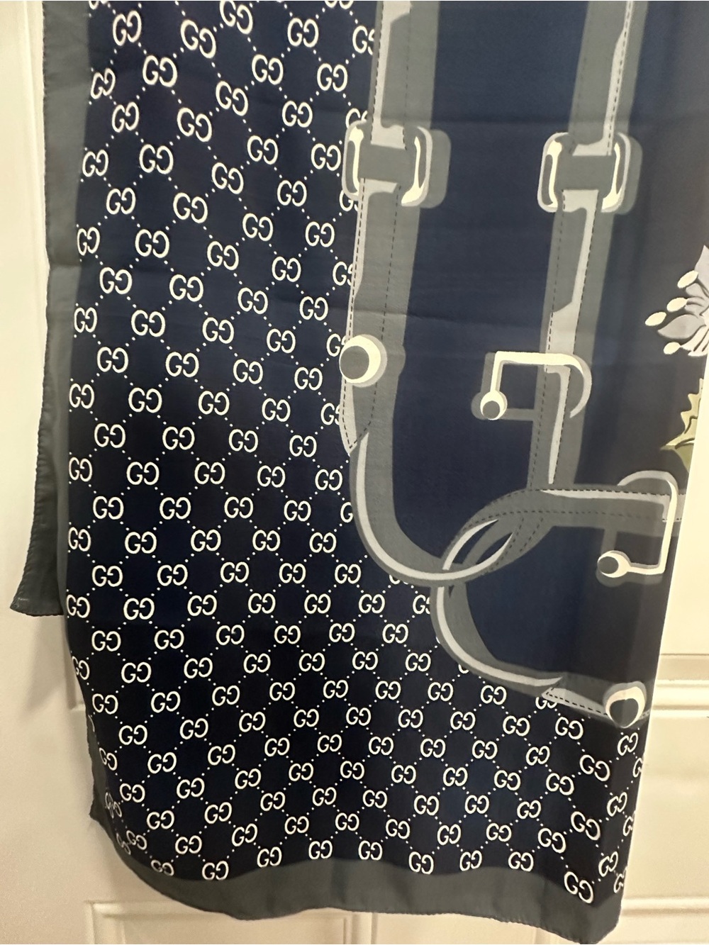GG Silk Twill scarf 52” x 52” - Picture 3 of 6